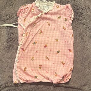 Polo Ralph Lauren girls Pink Gingham romper with Bear Print
